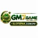 GM7 Game logo in green and gold colors with Slotspak.com.pk branding on a white background for Android gaming app promotion.